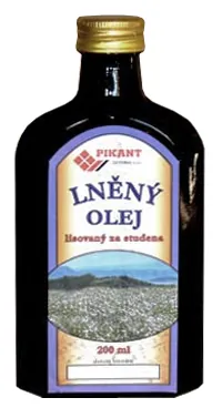 Lahev lněného oleje lisovaného za studena